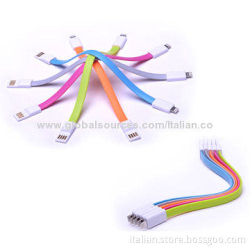 Mixed Color Magnet Flat USB Charger Cable for iPhone 5New